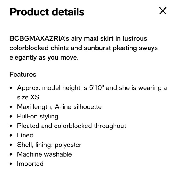 BCBGMaxAzria Pleated ColorBlock Maxi Skirt - Picture 9 of 9